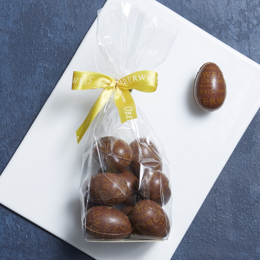 Oeufs chocolat lait fourrés praliné