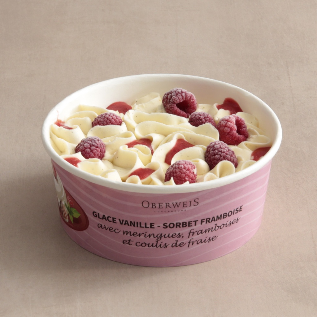 Pot de glace Vanille-Framboise façon Vacherin