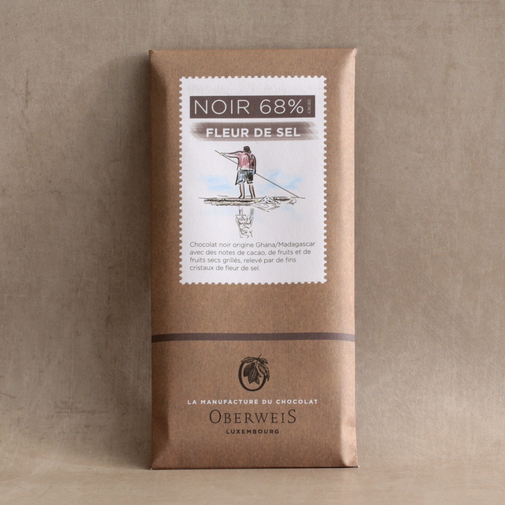 Tablette chocolat noir 70% et fleur de sel - 90 g