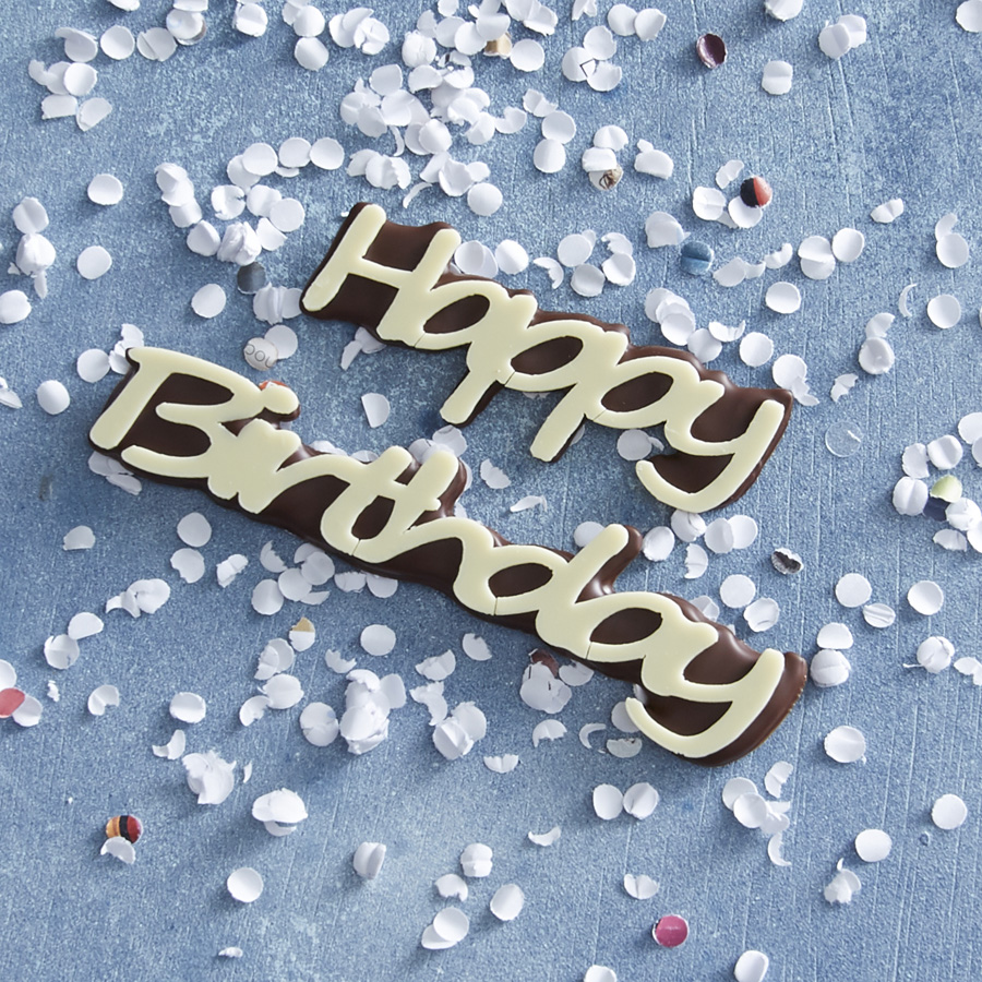 Plaque en chocolat "Happy Birthday"