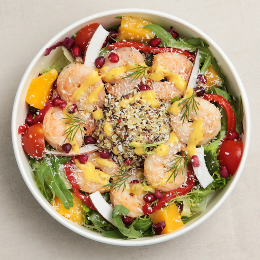 [006883*] Großer Scampi-Salat mit exotischen Aromen