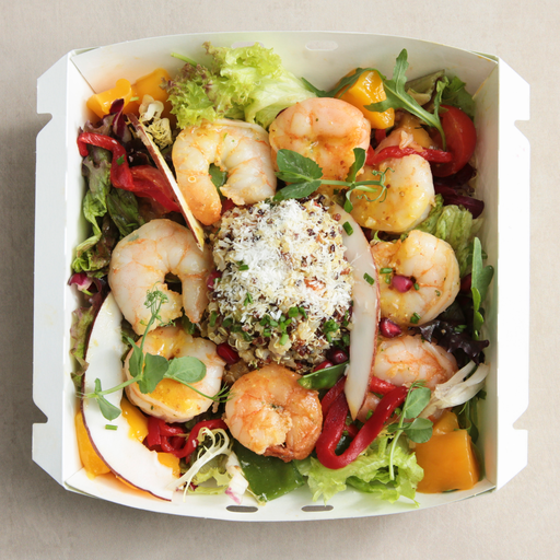 [006883*] Large scampi salad with exotic flavors