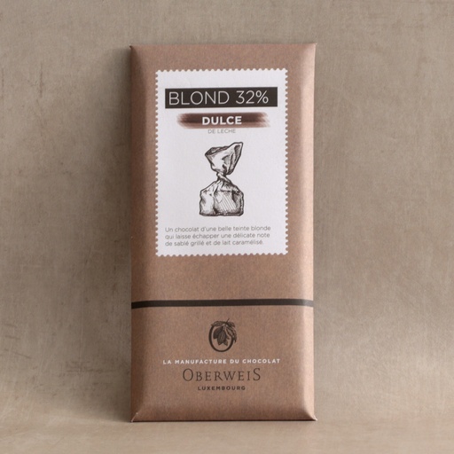[007117*] Tablette 90g chocolat blond dulce de leche 32%
