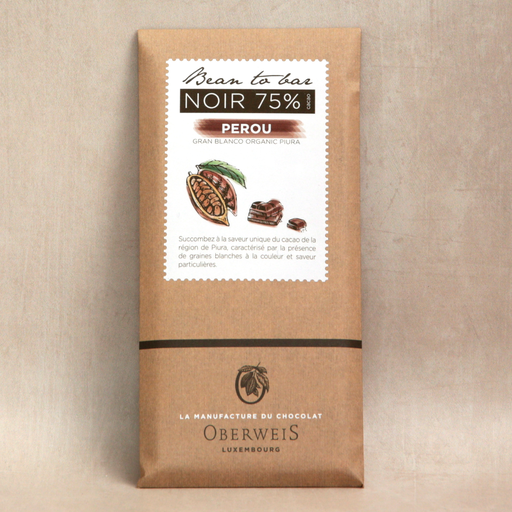 [008112*] Tafel aus feiner Zartbitterschokolade Peru 75% - 90 g