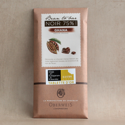 [010236*] Tafel aus feiner Zartbitterschokolade Ghana 75% - 90 g