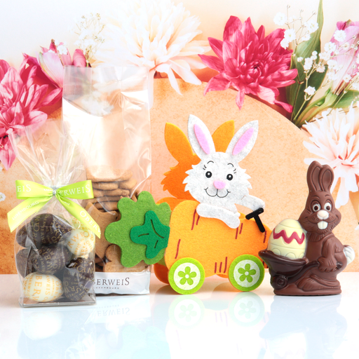 [010961*] Filzkorb Hase in seinem Auto