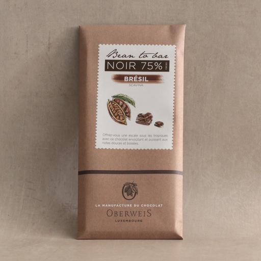 [011509*] Tablette chocolat noir origine Brésil Scavina 75% 90g