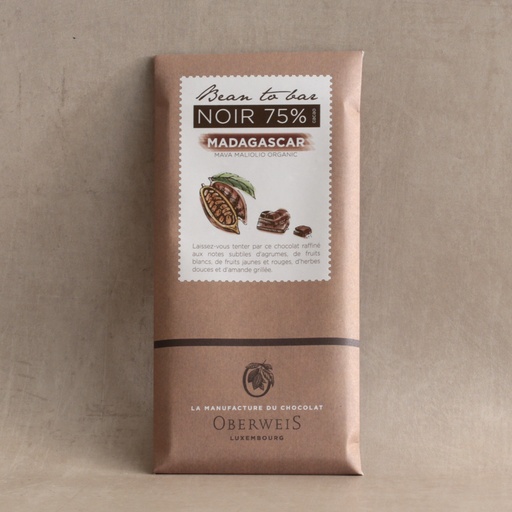 [011857*] Tablette 90g chocolat noir Bean to Bar Madagascar 75%