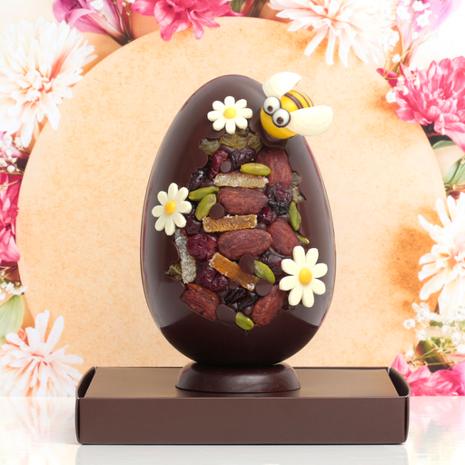[014101*] Dark chocolate egg with nuts and dried fruits (small)