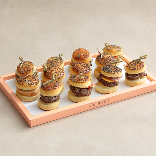 [014649*] Platter with 12 mini burgers