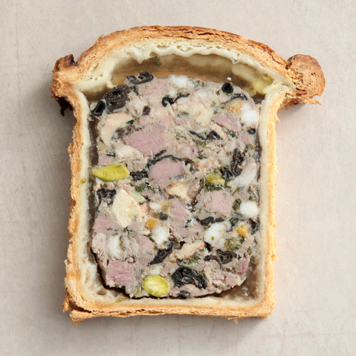 [014851*] Slice of forest-style pâté en croûte