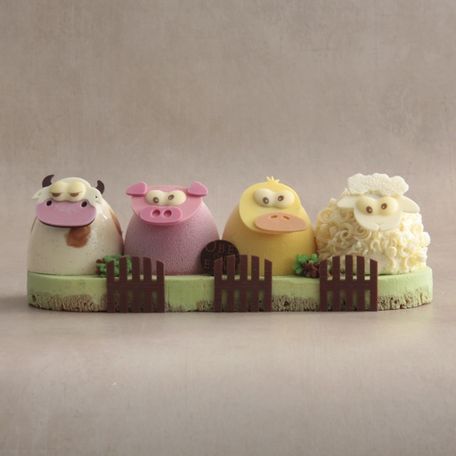[001973*] Farm animals ice cream tart
