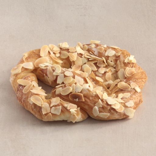 [000163*] Pretzel with almond slivers