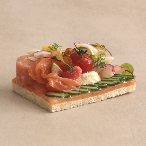 [000064*] Toast mit zweierlei Lachs